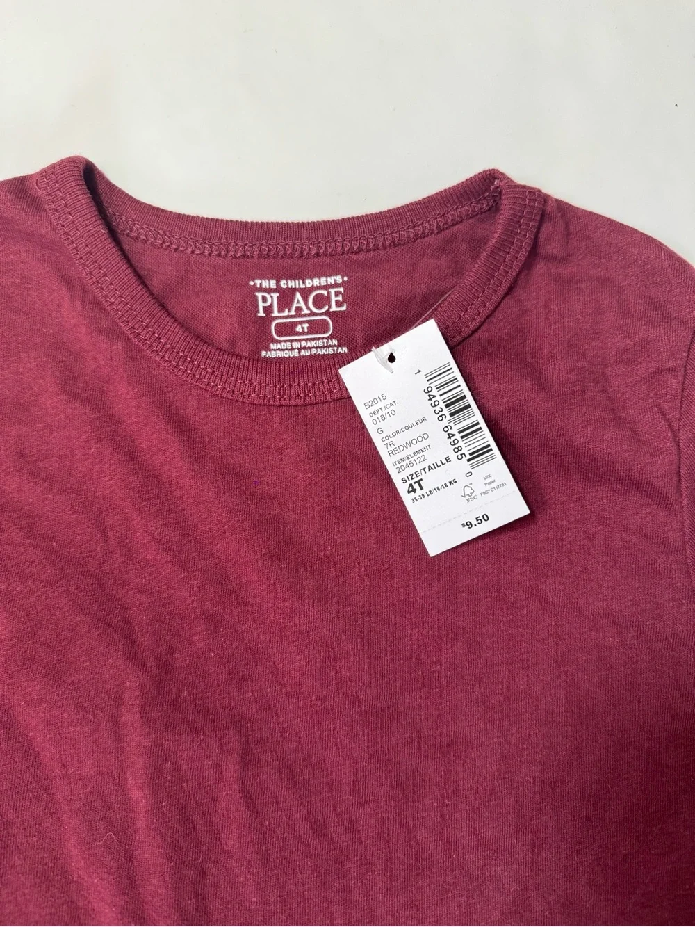 The Children's Burgundy Long sleeve pack ( 3 pieces)